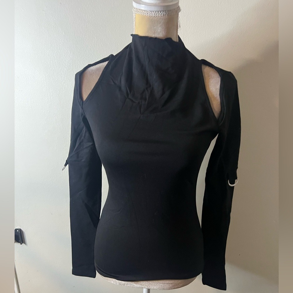 Killstar Nebula long sleeve black goth cutout grunge size small - Picture 2 of 5